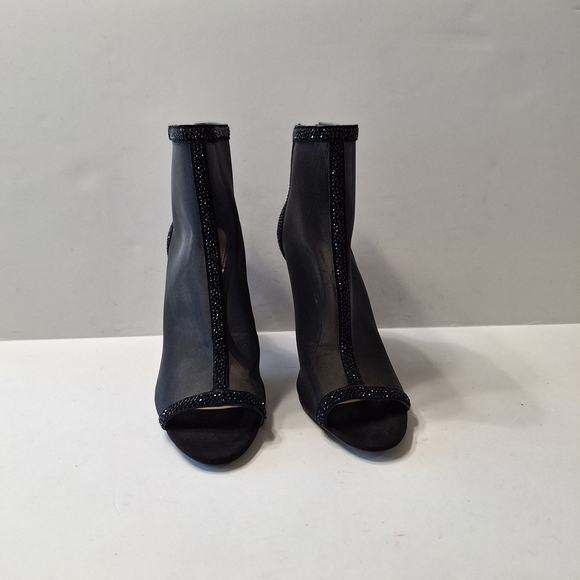 Jessica Simpson Black Mesh Rhinestone Whimsigoth Fairy Ankle Booties Size 7.5M - Picture 3 of 15